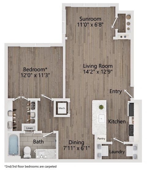 ??panel floor plan  1 bedroom with 1 bath